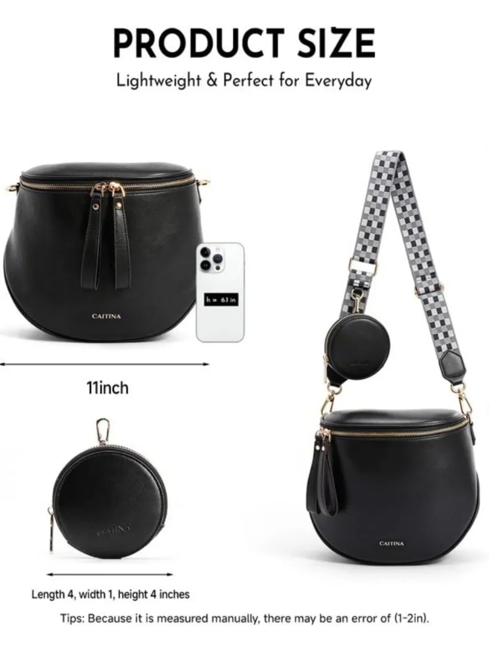 Large Crossbody Bags for Women Vegan Leather Wide Strap Fanny Pack with Earbuds